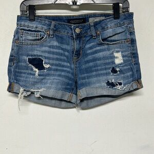Aeropostale Distressed Midi Jean Shorts
